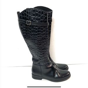 Clarks Hopedale Wish Croc Embossed Riding Boots Sz 7.5